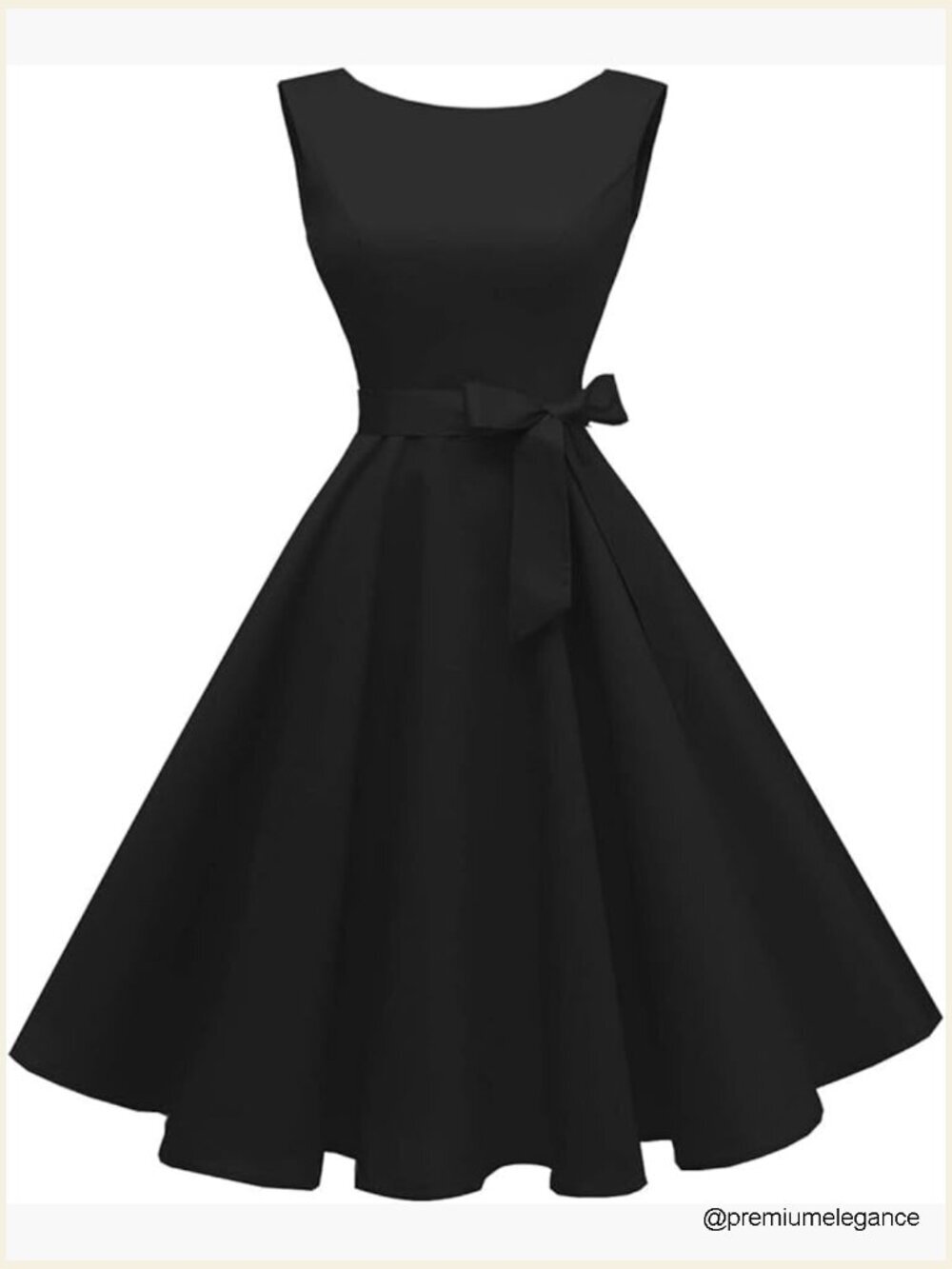 Vintage 1950s Cocktail Dress with Belt Boatneck Sleeveless Swing